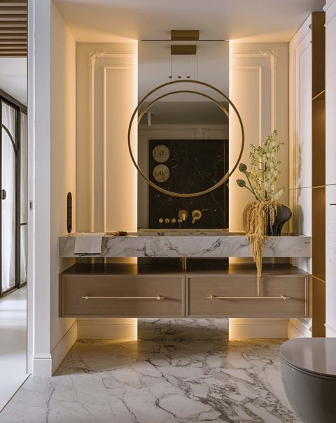 elegancka łazienka w apartamencie projektantki wnętrz