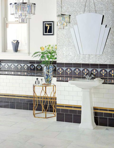 Płytki łazienkowe z ceramiki, kamienia, drewna i szkła