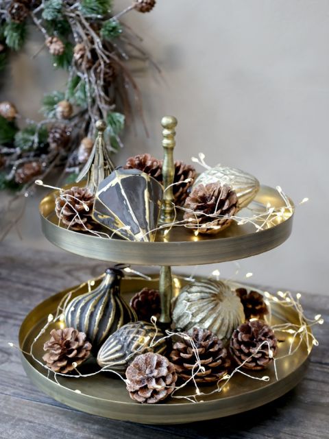 ozdoby świąteczne w kolorze starego złota