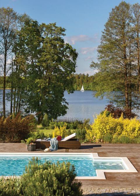 dom z basenem na mazurach