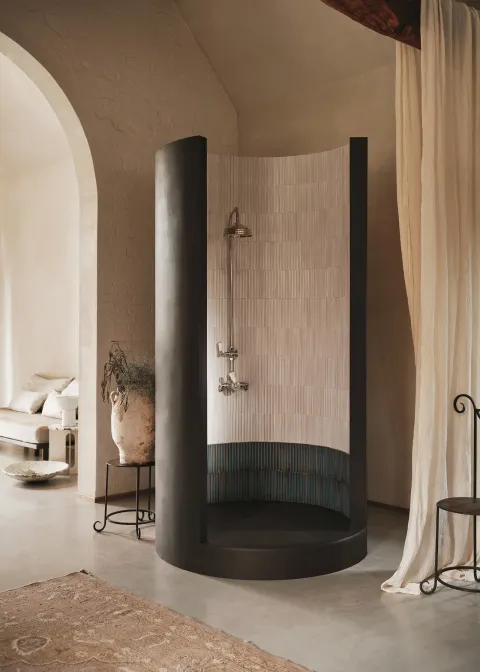 okrągła kabina prysznicowa