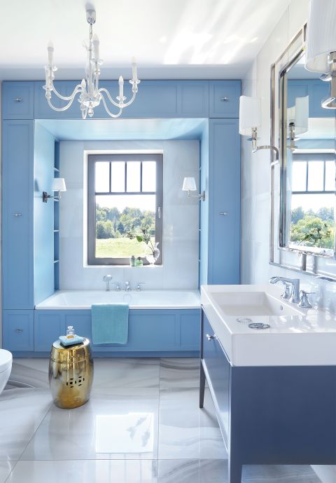 niebieska łazienka aranżacje