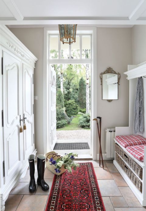 rustykalny przedpokój pomysły aranżacje