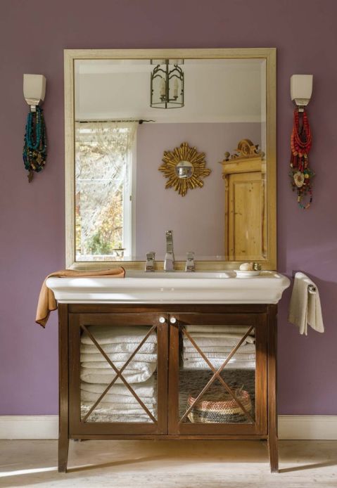 eklektyczna różowa łazienka