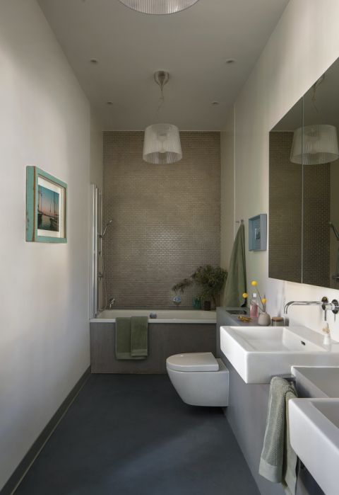 szara łazienka styl eklektyczny