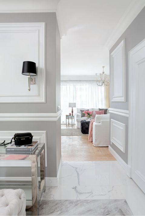 Podłoga jak z pałacu. Szlachetne marmury. Dębowe kasetony marki Chapel Parket, www.ChapelParket.pl