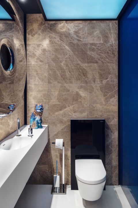 120-metrowy apartament w Gdyni to połączenie nowoczesności, stylowych dodatków i ciepłych zgaszonych odcieni lazuru i