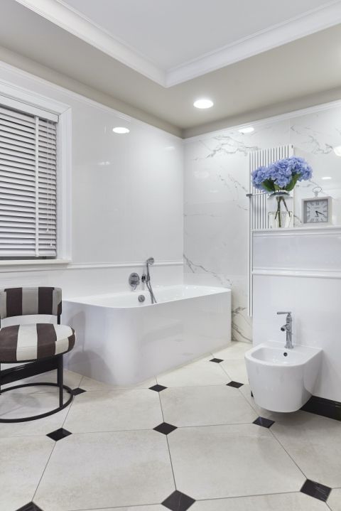 czarno-biała łazienka modern classic