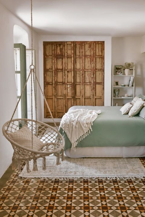 huśtawka bujane siedzisko w sypialni