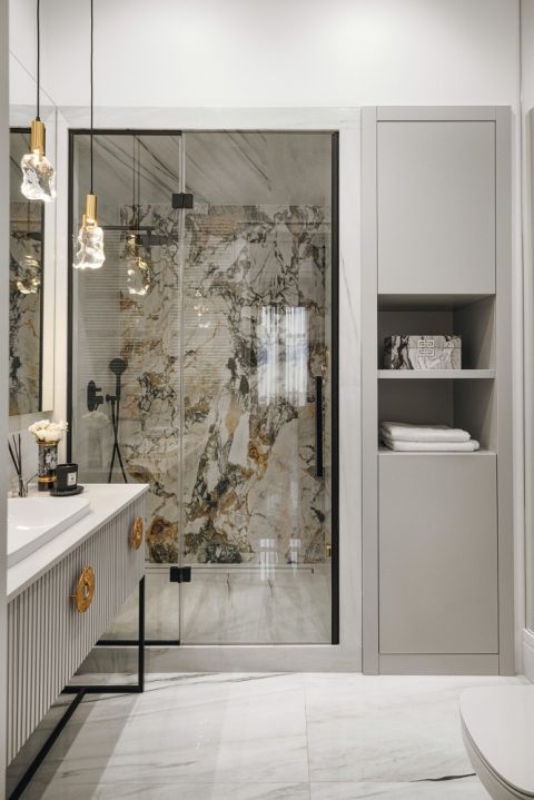 szara łazienka modern classic