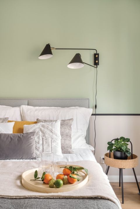 jasnozielona sypialnia