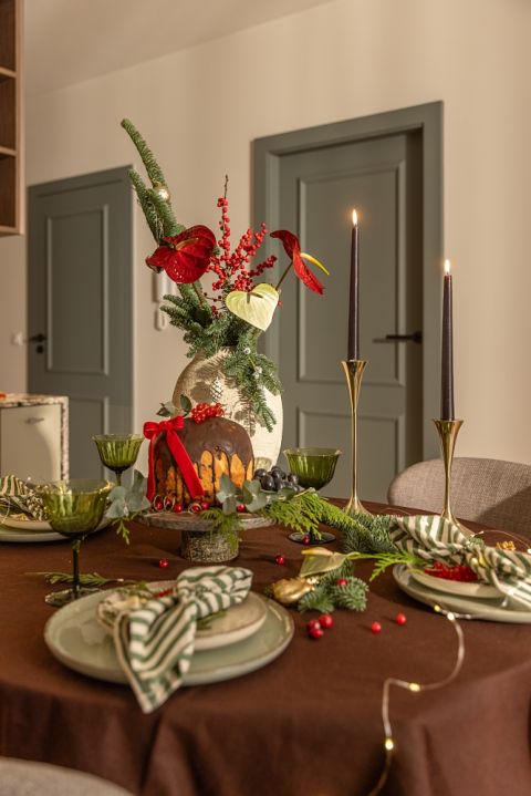 dekoracja stołu na boże narodzenie