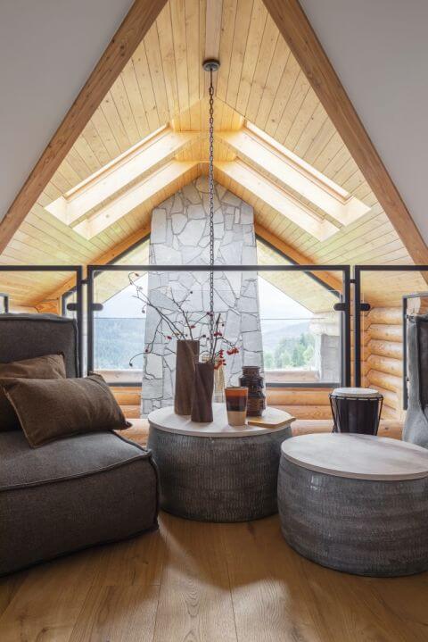 przytulny dom z bali wnętrza