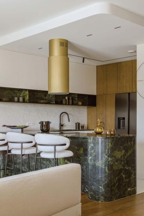 brazylijski zielony granit w kuchni