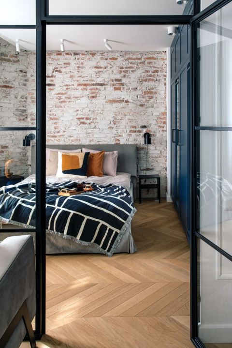 sypialnia styl loftowy