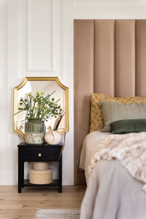 sypialnia w kolorach natury aranżacje