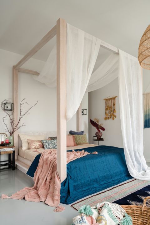 sypialnia w stylu boho