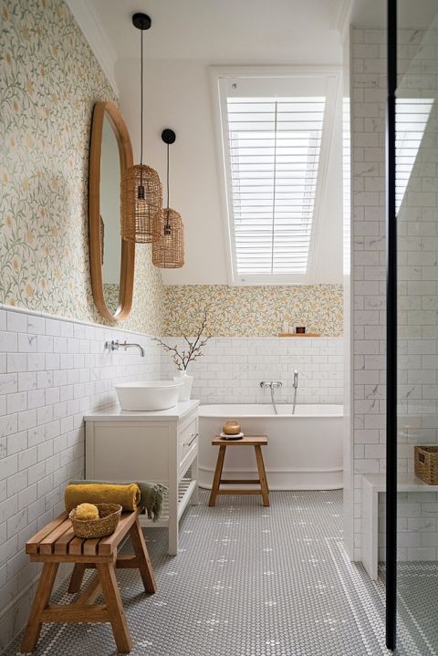 aranżacja łazienki styl modern farmhouse