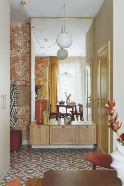 pomarańczowy i żółty kolor we wnętrzach