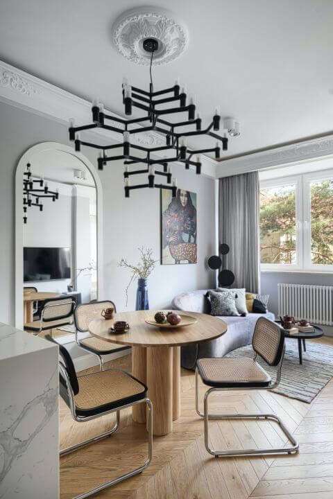 mieszkanie 53 m2 aranżacja jadalni