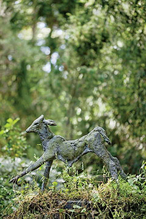 Anna Dębska rzeźbi zwierzęta. Jej drewniany dom stoi w lesie, a pomiędzy drzewami stoi mnóstwo rzeźb.