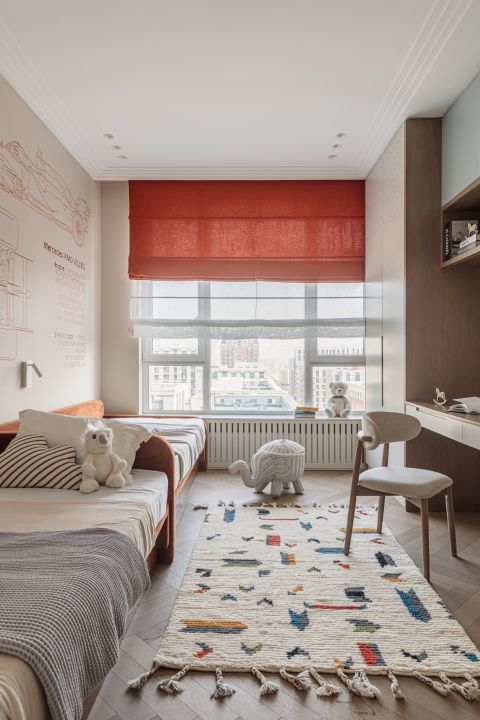 nowoczesny pokój dziecięcy w apartamencie w paryskim stylu