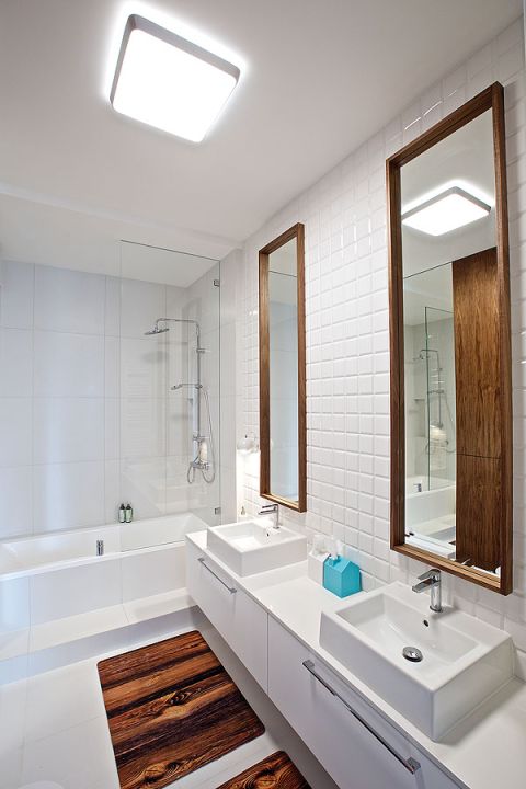 Łazienka w nowoczesnej aranżcji.