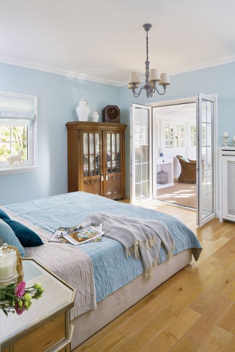 niebieska sypialnia jak urządzić