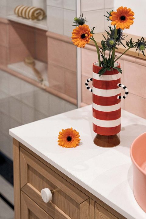 pastelowa łazienka dekoracje