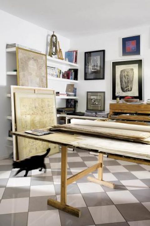 Pracownia oraz dzieła. Atelier w stylu vintage