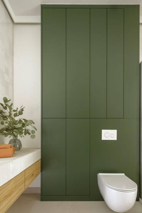 zielona zabudowa w łazience