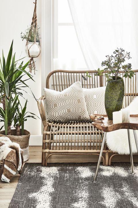 dekoracje w stylu boho do salonu