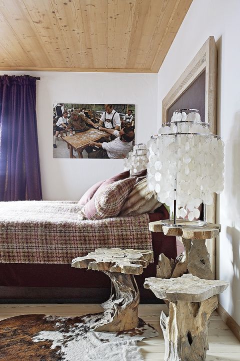 Chata w górach z meblami od projektantów