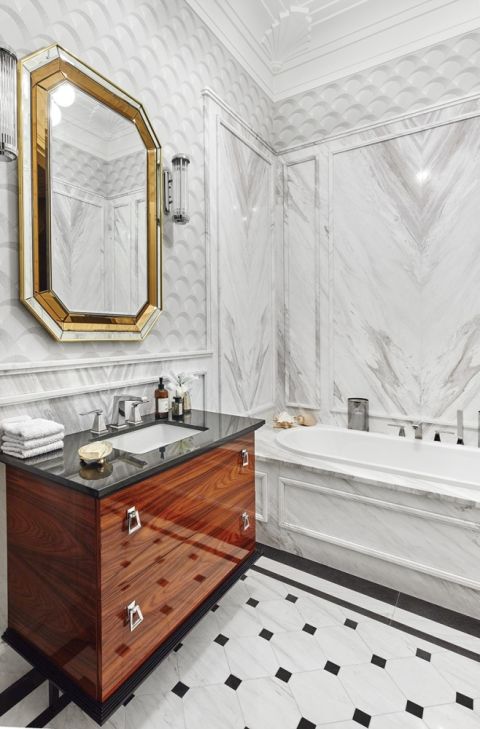 lustro łazienkowe w stylu art deco