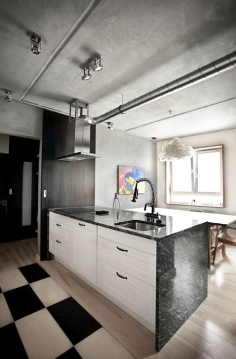 Nowoczesna, a jednak także elegancka kuchnia.