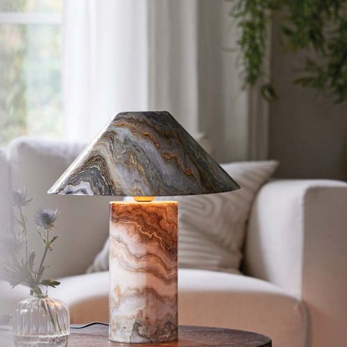 metalowa lampa Marnie z efektem marmuru