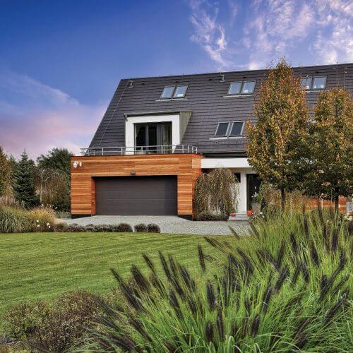 ogród z brzozowym zagajnikiem