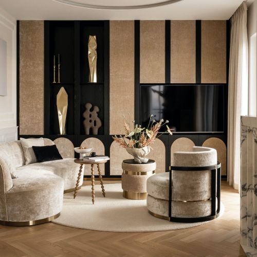 Elegancki i artystyczny apartament w drapaczu chmur