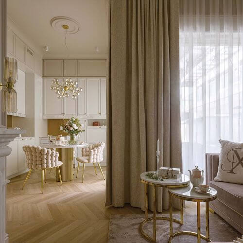 Kobieca kawalerka 27 m2 w stylu modern classic