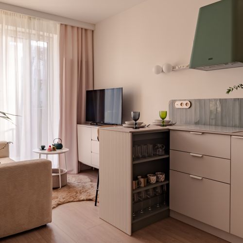Ciepła i przytulna kawalerka 30 m2 z salonem z aneksem kuchennym