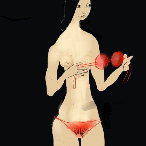 Józef Wilkoń, Akt trzynasty, 2019, grafika na płótnie, 75 x 100 cm