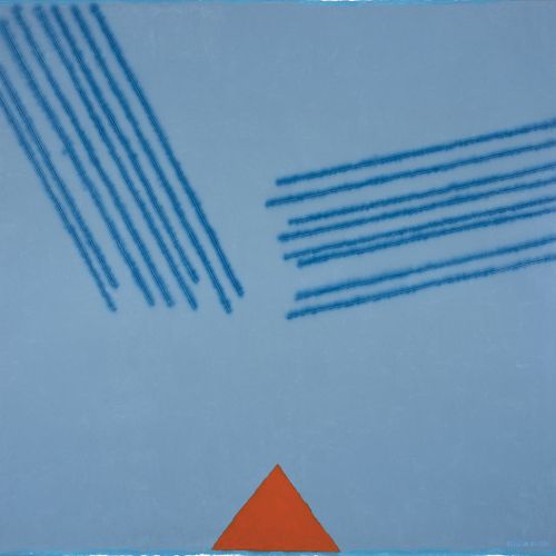 VIII z cyklu Piony i skosy , olej na płótnie, 2014 r.