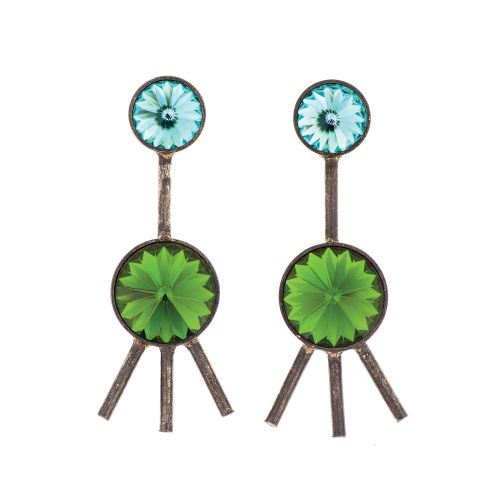 Dekoracyjne kolczyki z kryształami Swarovskiego wykonane ze złoconego mosiądzu, 10 Decoart