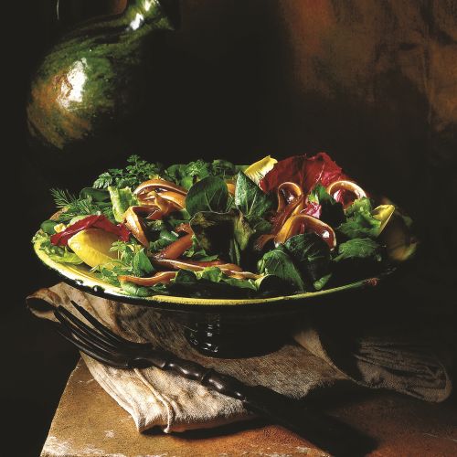 Mieszana sałata z anchois. Jesienne dania – jak z holenderskich martwych natur