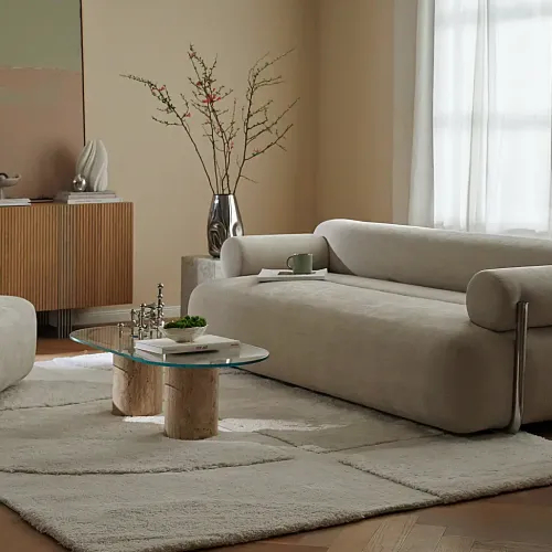 nowoczesny kaszmirowy salon