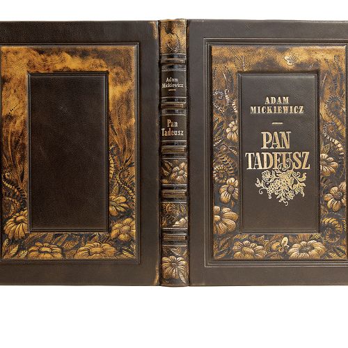 Adam Mickiewicz Pan Tadeusz , skóra tłoczona i złocenia, Wydawnictwo Artystyczne Kurtiak i Ley