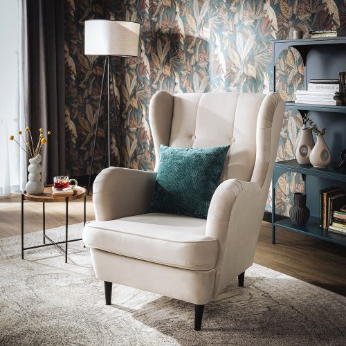 fotel uszak we wnętrzu grandmillennial