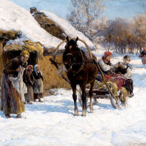 Alfred Wierusz-Kowalski, Słoneczny zimowy dzień , cw 95 tys. zł, OSTOYA