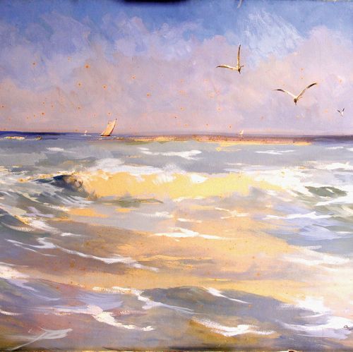 Antoni Suchanek Mewy , przed 1939. Antoni Suchanek: malarz morza