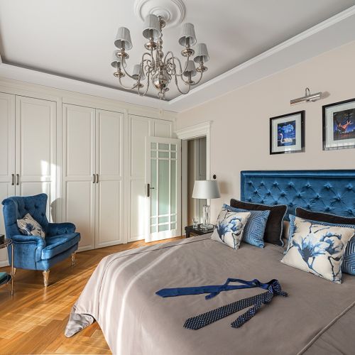 art deco wnętrza sypialnia